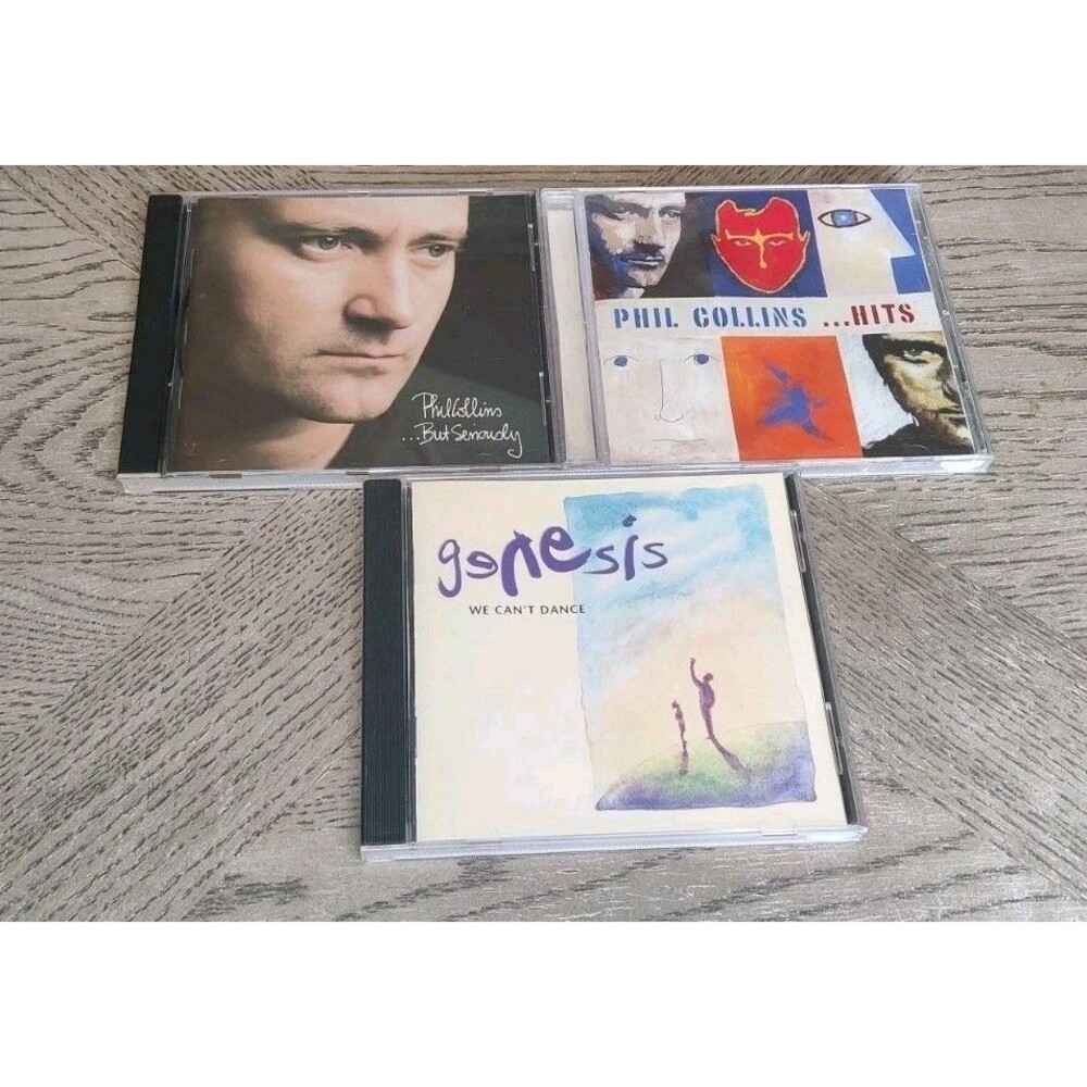 Lot of 3 CDs PHIL COLLINS 2 CDs, Genesis 1 CD, I Can't Dance, Hits, But Serious